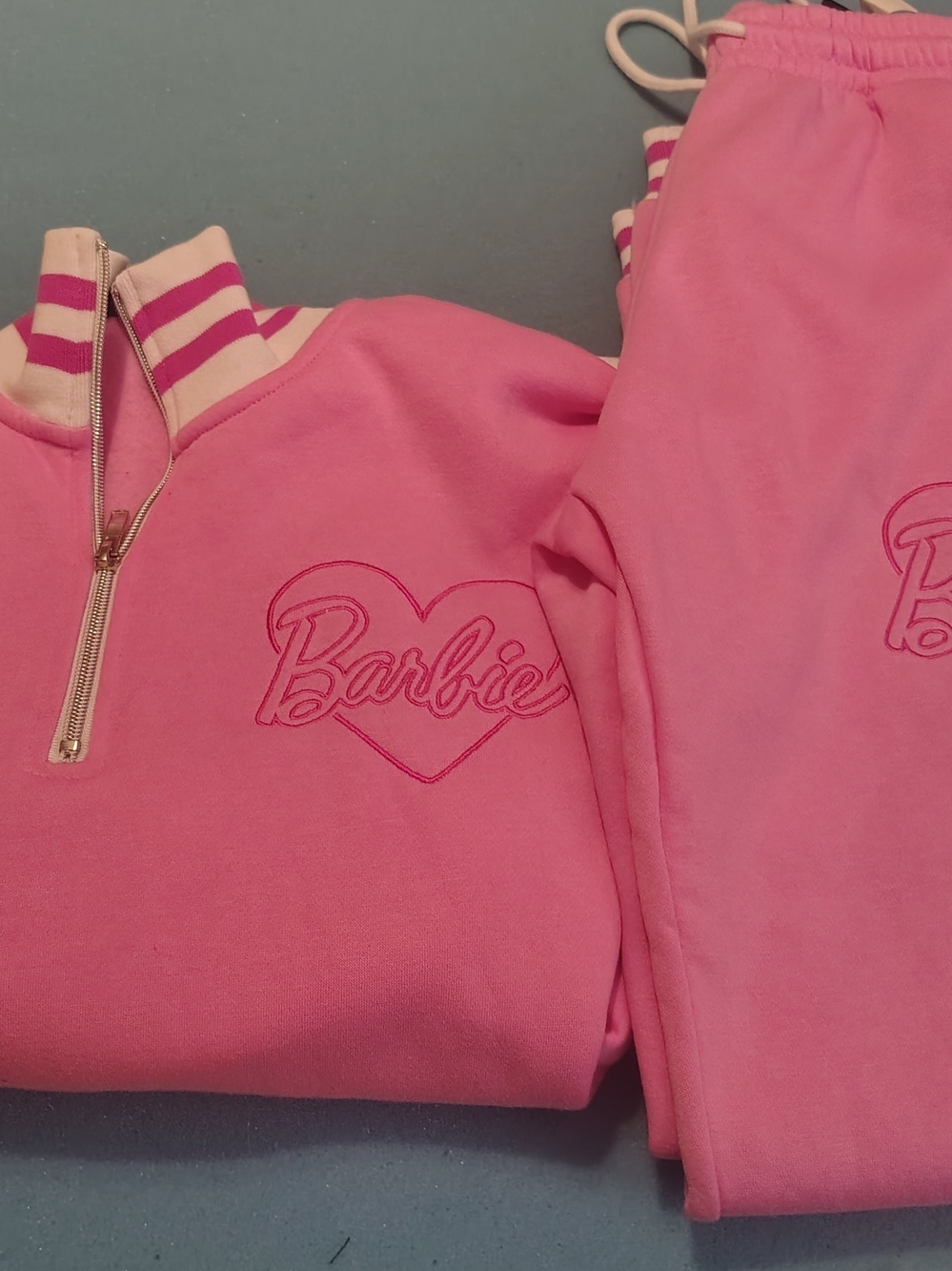 Barbie Pink Heart Logo Half-Zip Tracksuit